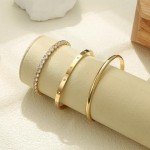 Gold Plated Bracelet Set for Women - 3 Pieces