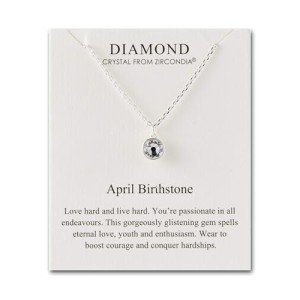 Philip Jones April Birthstone Necklace with Zircondia® Crystals