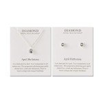Philip Jones April Birthstone Necklace and Earrings Set
