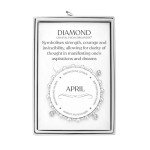 April Diamond Birthstone Stretch Charm Bracelet with Quote