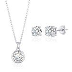 Philip Jones April Birthstone Necklace and Earrings Set