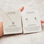 Philip Jones April Birthstone Necklace and Earrings Set