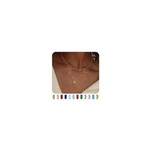 14K Gold Plated Birthstone Necklace for Women