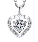 Heart Necklace with 1 Carat Simulated Diamond