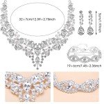 Yolev Silver Crystal Wedding Jewelry Set for Bridesmaids