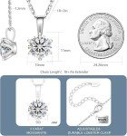 Sparkling Moissanite Pendant Necklace in White Gold