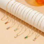 14K Gold Plated Birthstone Necklace for Women