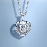 Heart Necklace with 1 Carat Simulated Diamond