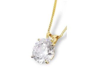 18kt Gold 1.5ct Diamond Solitaire Pendant Necklace