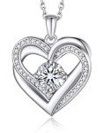 Double Heart Moissanite Necklace for Women