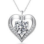 Heart-Shaped 3 Carat Moissanite Necklace in Silver