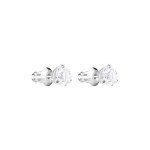 Swarovski Rhodium Plated Solitaire Stud Earrings