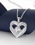 Double Heart Moissanite Necklace for Women