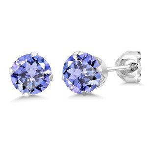 Tanzanite Stud Earrings in 925 Sterling Silver
