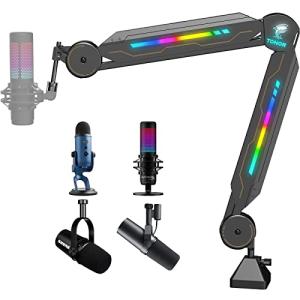 Adjustable Mic Stand with RGB Light for Streaming