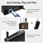 TONOR UHF Wireless Microphone System with Dual Headset/Lavalier