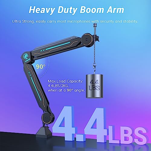 Adjustable Mic Stand with RGB Light for Streaming