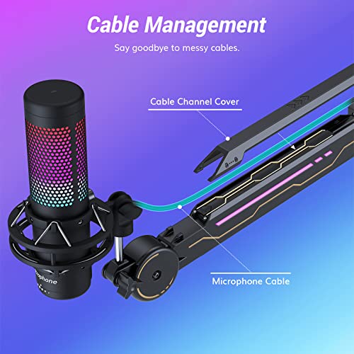 Adjustable Mic Stand with RGB Light for Streaming