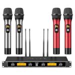 Wireless Microphone System with 4 Dynamic Handheld Mics