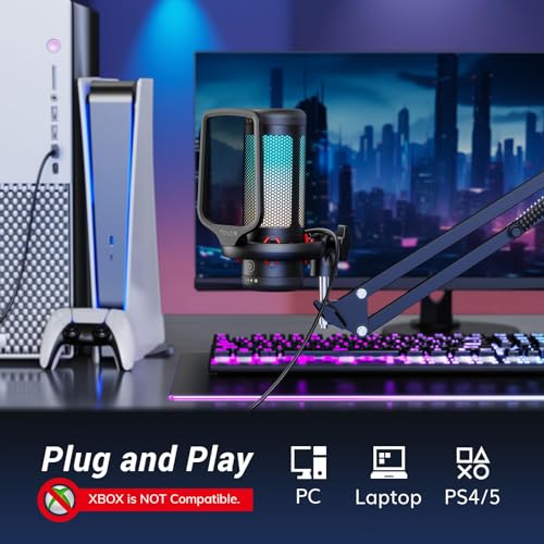 TONOR Gaming USB Microphone Set with RGB Lighting