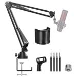 Adjustable Mic Arm with Pop Filter for Drums