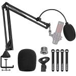 TONOR Adjustable Suspension Boom Scissor Mic Stand with Pop Filter