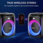 TONOR Karaoke Machine Portable PA Speaker System 2 Mics