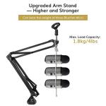 TONOR Adjustable Suspension Boom Scissor Mic Stand with Pop Filter