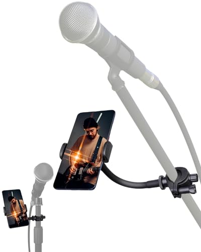 Flexible Mic Stand Phone Holder for iPhones, Samsung Galaxy