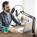 TONOR Adjustable Suspension Boom Scissor Mic Stand with Pop Filter