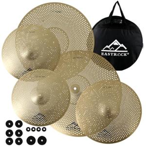 EASTROCK Drum Cymbal Set 5-Piece, Golden Finish