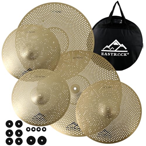 EASTROCK Drum Cymbal Set 5-Piece, Golden Finish