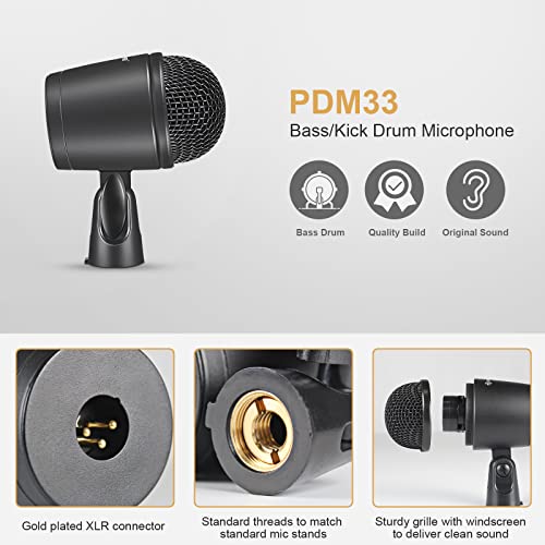 Phenyx Pro Drum Mic Set 7-Pieces, Full Metal