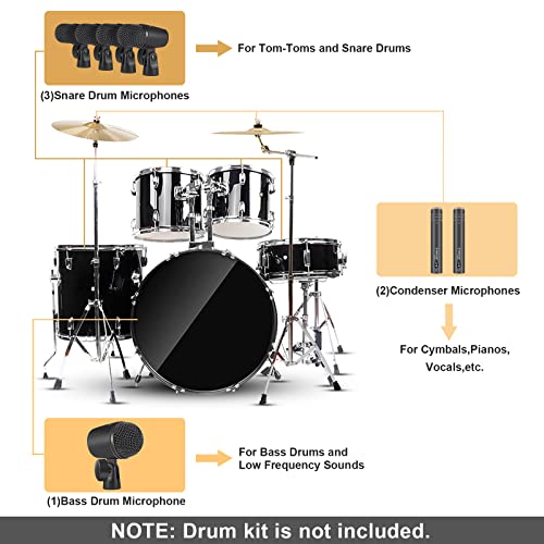 Phenyx Pro Drum Mic Set 7-Pieces, Full Metal