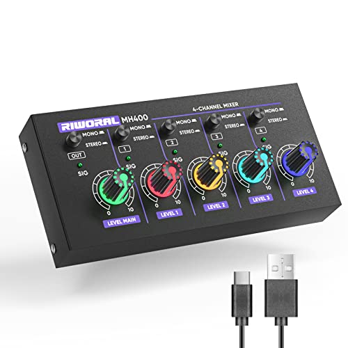 4 Channel Mini Stereo Mixer for Drums & Guitars