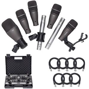 Drum Microphone Kit with Premium XLR Cables - Bundle