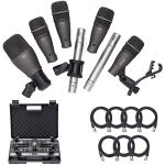Drum Microphone Kit with Premium XLR Cables - Bundle