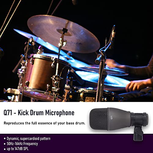 Drum Microphone Kit with Premium XLR Cables - Bundle
