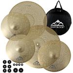 EASTROCK Drum Cymbal Set 5-Piece, Golden Finish