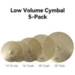 EASTROCK Drum Cymbal Set 5-Piece, Golden Finish