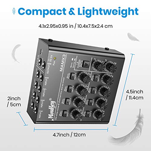 Moukey 8-Stereo Line Mixer for Small Clubs/Bars