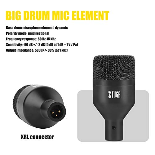 XTUGA DI7 7-Piece Drum Mic Set with Cables
