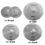 Quiet 5-Piece Silver Cymbal Set for Drummers