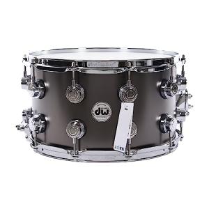 DW Collector's Series Metal Snare Drum - 8 x 14 inch - Satin Black Over Brass