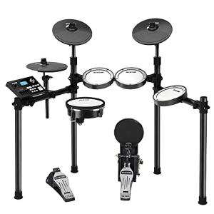 HXW SD615 Electric Drum Set With Mesh Heads 8 Piece Electronic Drum Kit, Dual-zone Snare and Cymbals With Choke, 447 Sounds, 50 Kits, Rubber Kick Tower, Solid Racks