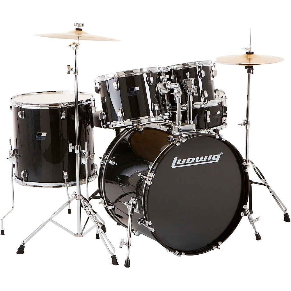 Ludwig Backbeat 5-Piece Drum Set - Black Sparkle