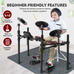 8PCS Electric Drum Set Mesh Beginner Electronic Drum Kit Sticks USB MIDI w/Stool