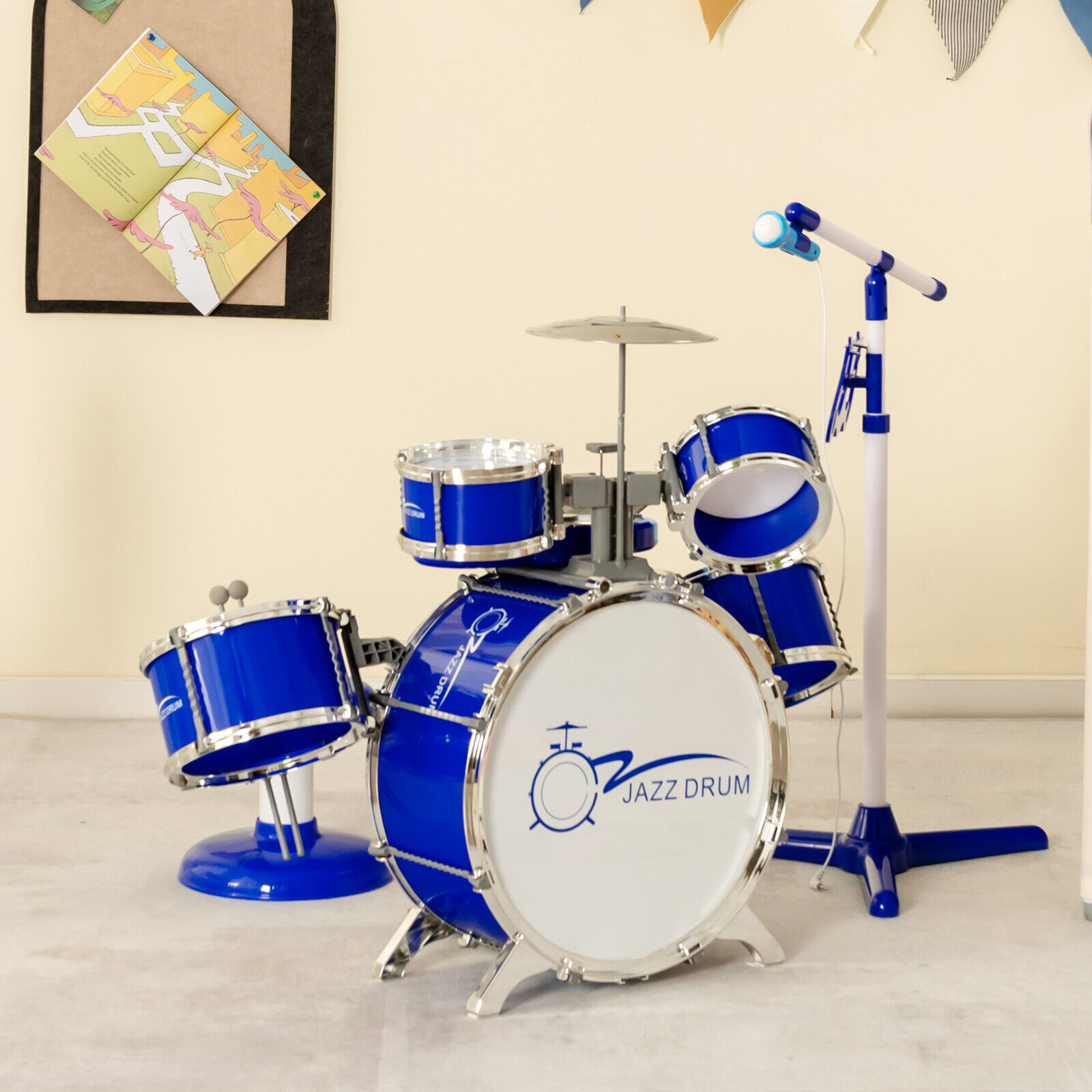 Jazz Drum Set for Toddler Kids with Keyboard