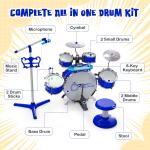 Jazz Drum Set for Toddler Kids with Keyboard