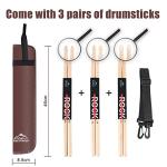 EASTROCK 3 Pair Drumsticks with Carrying Bag